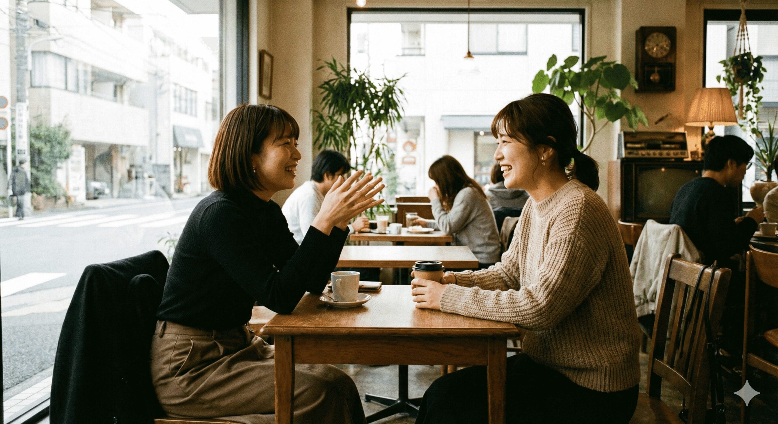 会話する二人の画像